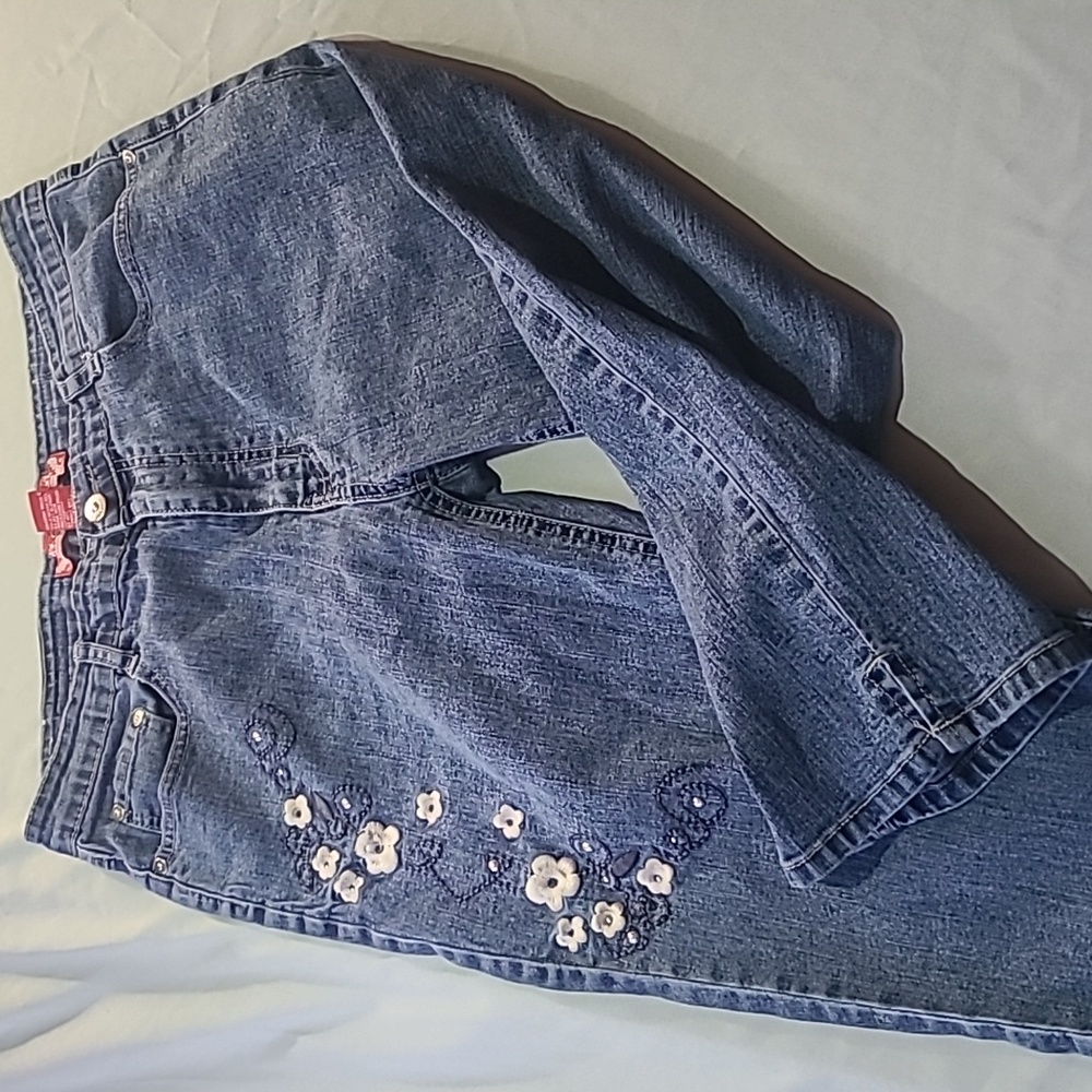 Cos embroidered Capri jeans sz 12